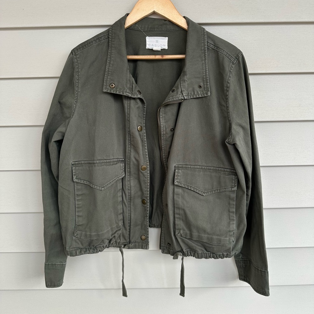Caslon Utility Jacket in Dark Olive